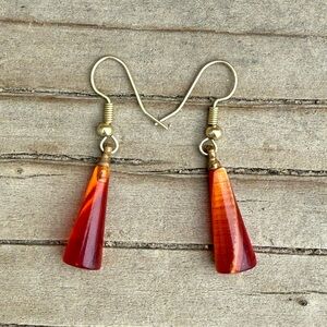 Bundle 3 for 50% off 1960s Deadstock Red-Orange Resin Earrings on New Hooks